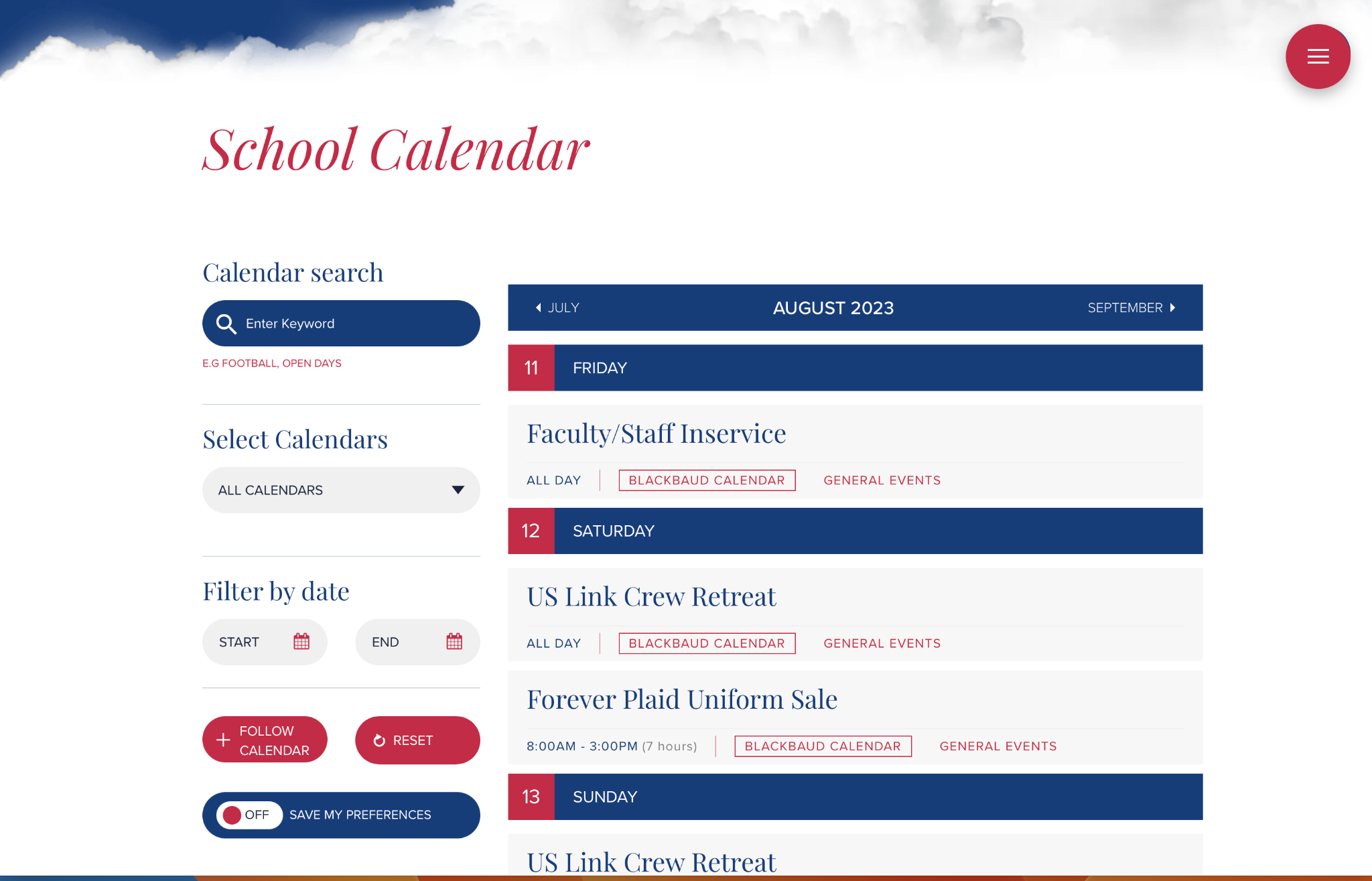 The FWCD Calendar News Fort Worth Country Day